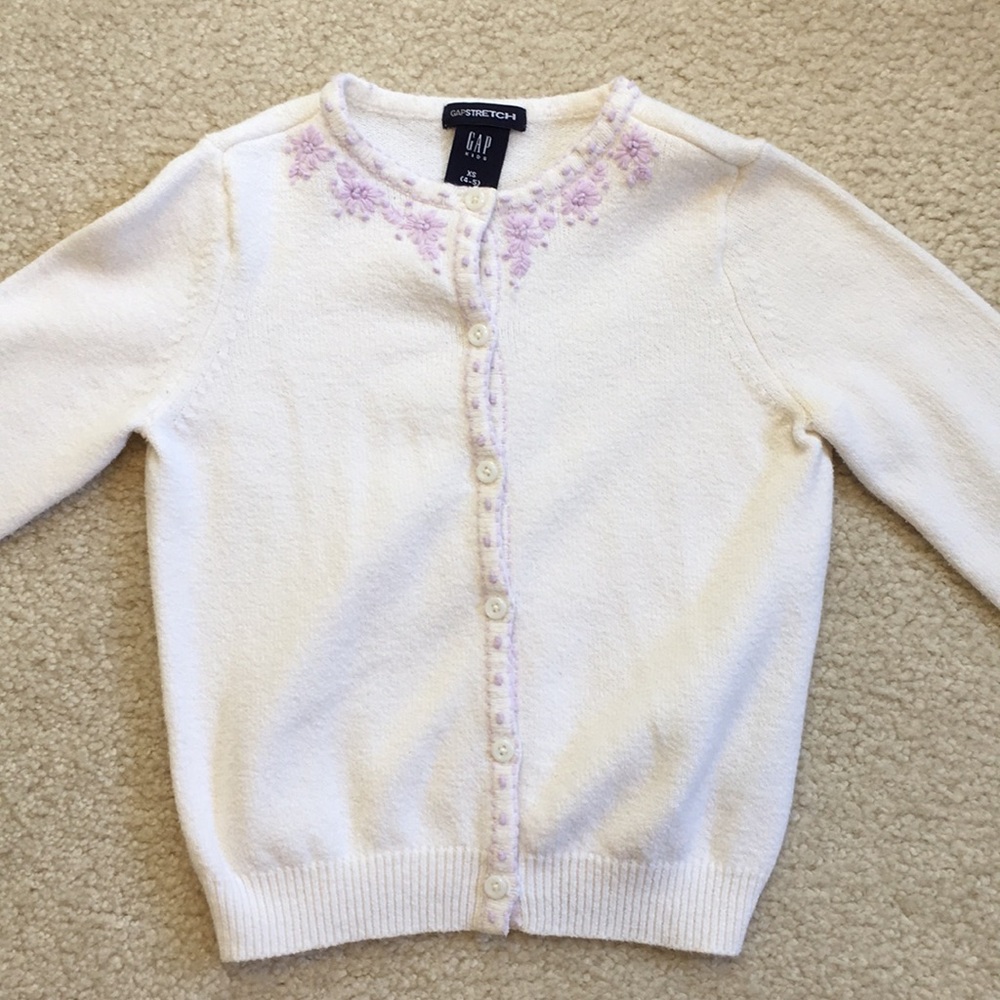 Gap knit embroidered cardigan